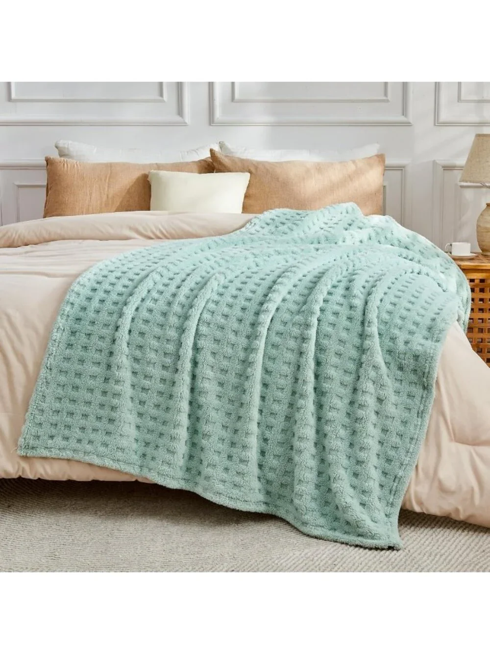 Cozy Sage Green Soft Throw Blanket | Premium Silky Flannel Fleece | All-Season